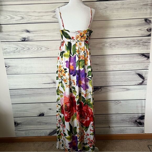 London Times Emiliana Silky Ivory Floral Midi Dress - Picture 9 of 12